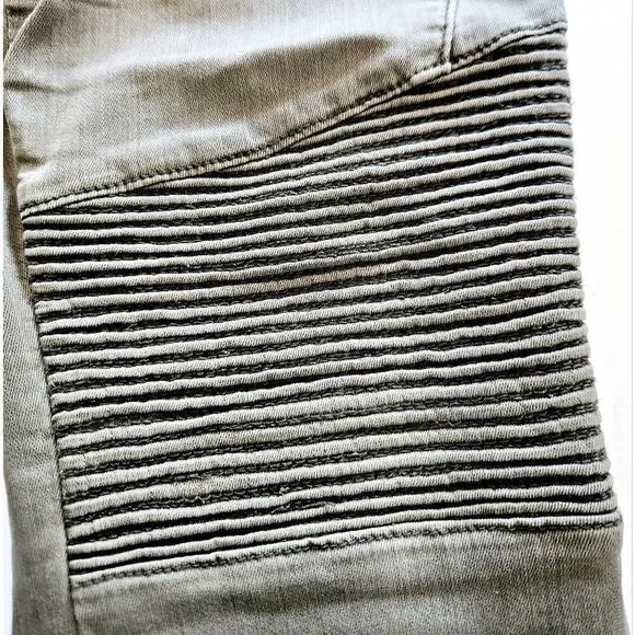 Pistola X Anthropology Audrey Moto Tactical Skinny Jeans in Eden Olive Green 29 - Picture 8 of 8